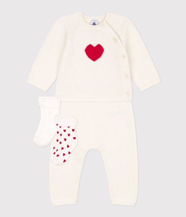 Geschenkset zur Geburt aus Strick vielfarbig