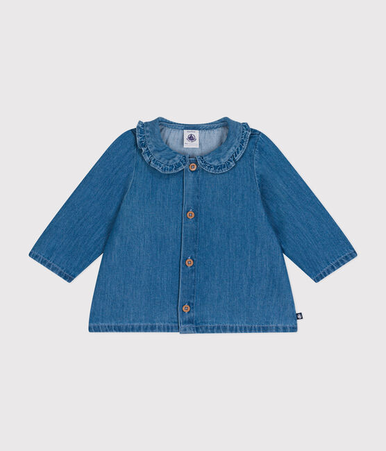 Baby-Bluse aus leichtem Denim blau DENIM CLAIR
