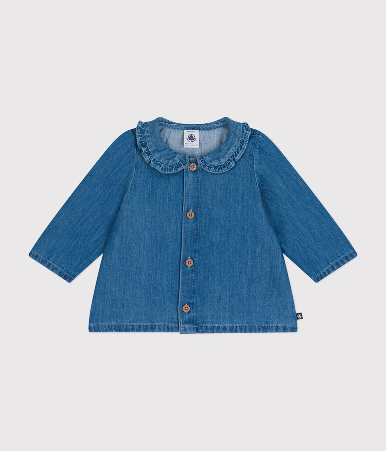 Baby-Bluse aus leichtem Denim blau