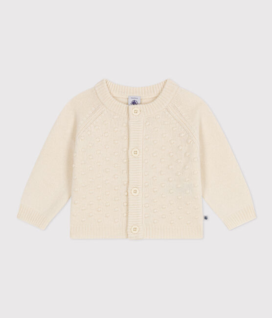 Baby-Cardigan aus Woll-/recyceltem Nylon naturfarben AVALANCHE
