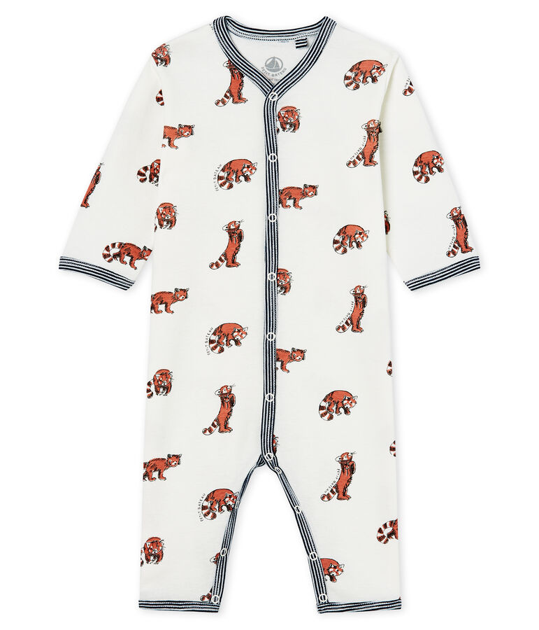 Baby-Strampler ohne F&uuml;&szlig;e aus Rippstrick f&uuml;r Jungen weiss MARSHMALLOW/ MULTICO CN