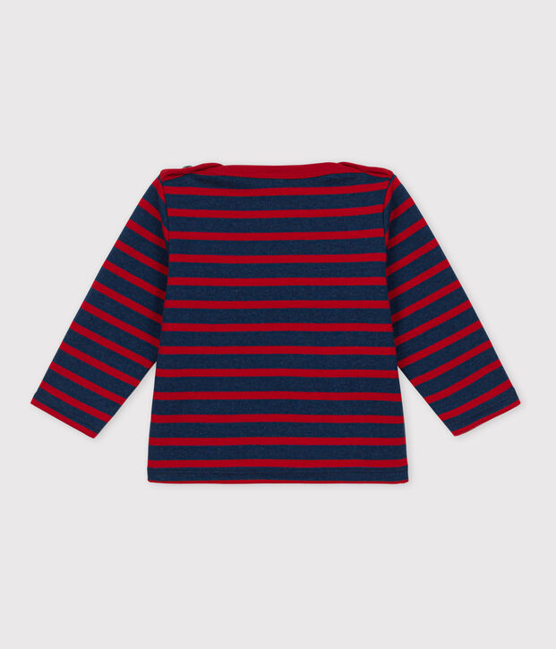 Baby-Streifenshirt aus dickem Jersey blau/rot