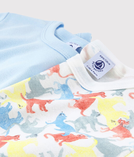 2er-Set kurzärmelige T-Shirts aus Bio-Baumwolle mit Katzen-Motiv für Jungen variante 1