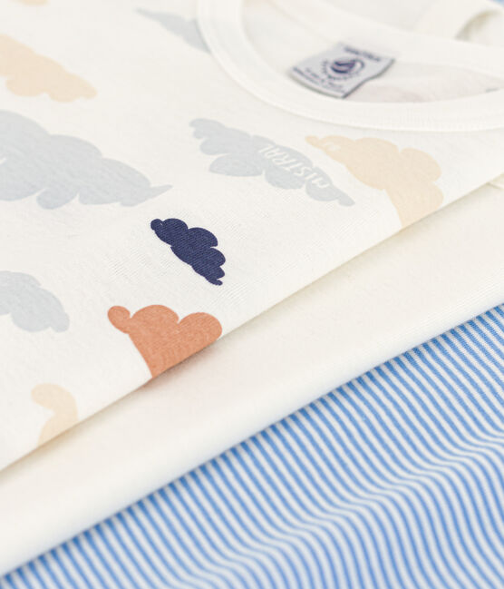 3er-Set kurzärmelige Baumwoll-T-Shirts mit Wolkenmotiv für Jungen variante 1