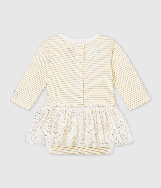 Baby MädchenBodykleid weiss MARSHMALLOW/gelb DORE
