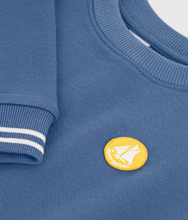 Kinder-Sweatshirt aus einfarbiger Baumwolle blau