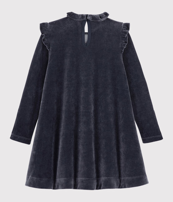 Langärmeliges Kinderkleid für Mädchen blau SMOKING