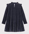 Langärmeliges Kinderkleid für Mädchen blau SMOKING