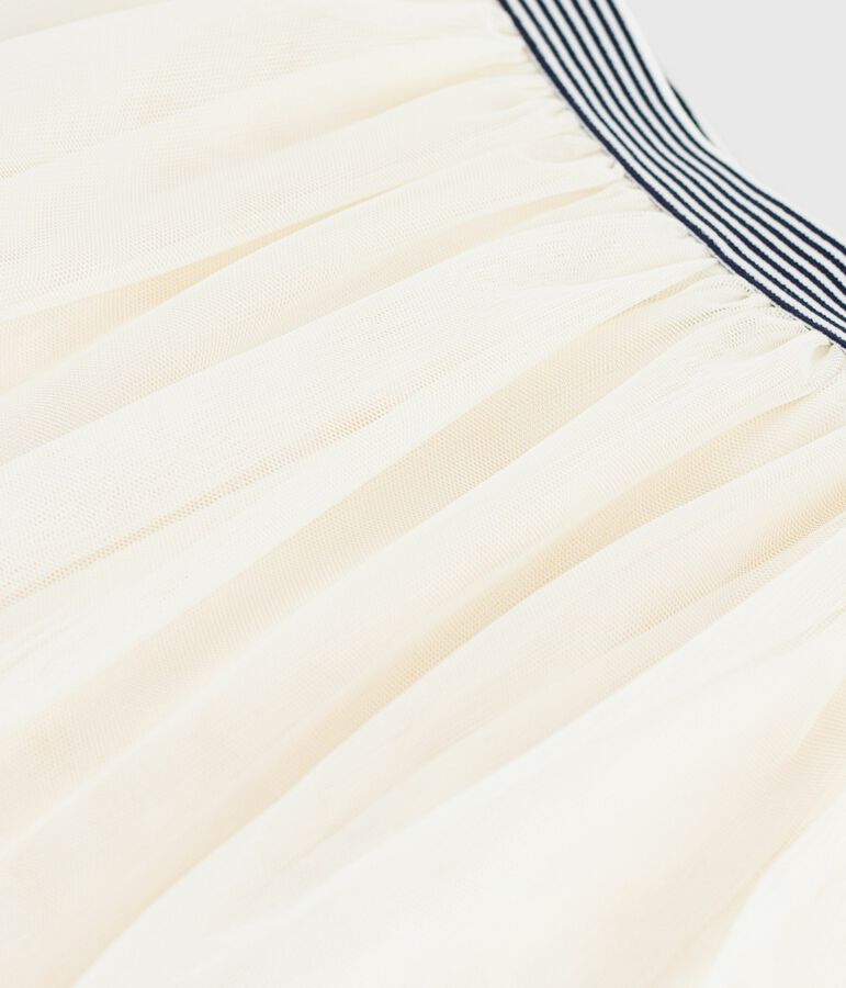 Kinder-Rock aus einfarbigem T&uuml;ll mit Pailletten naturfarben