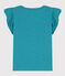 Gestreiftes Kinder-T-Shirt aus Baumwolle für Mädchen grün LAVIS/blau VERDE