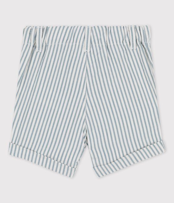 Gestreifte Baby-Shorts aus Seersucker blau BRUT/weiss MARSHMALLOW