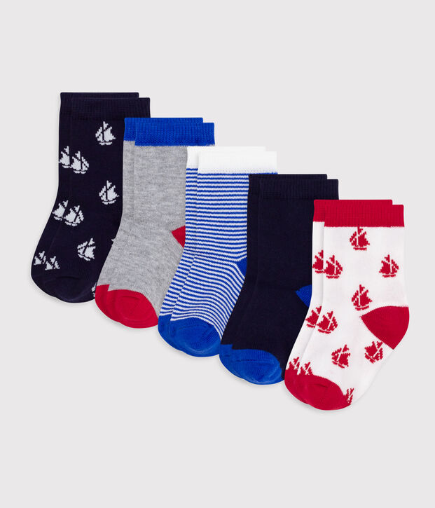 5er-Set Baby-Socken mit Schiffmotiv vielfarbig