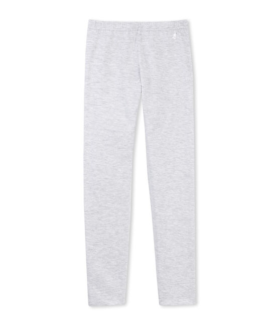 Mädchen-Leggings aus einfarbigem Stretch-Jersey grau Poussiere