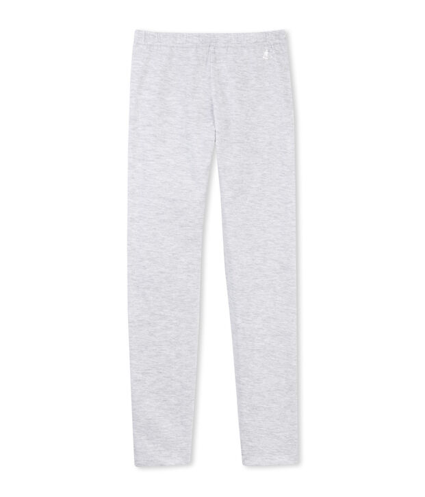 M&auml;dchen-Leggings aus einfarbigem Stretch-Jersey grau Poussiere
