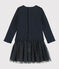 Langärmeliges Baby-Kleid für Mädchen blau SMOKING