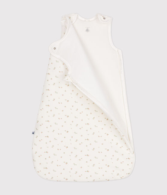 Baby-Schlafsack aus Nicki mit Blumenmotiv TOG-Wert 3 weiss MARSHMALLOW/weiss MULTICO
