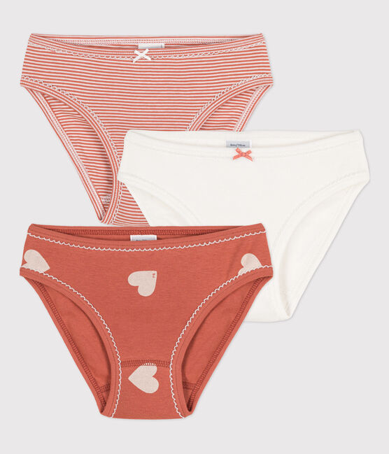 3er-Set Slips aus Baumwolle für Mädchen, mit Herzmuster variante 1