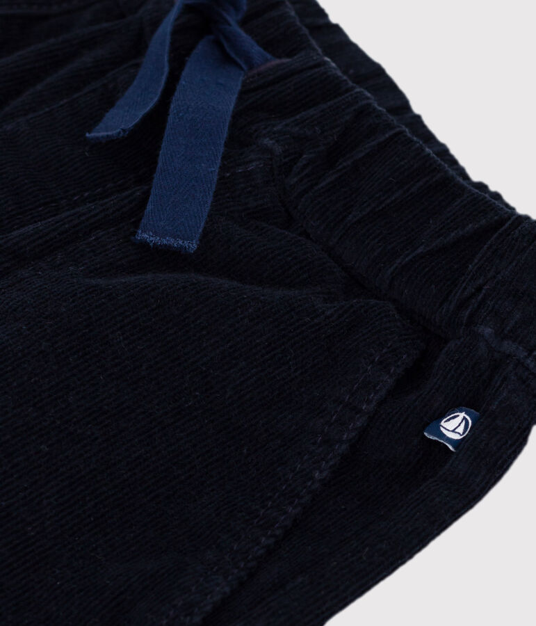 Kinder-Hose mit geradem Schnitt aus einfarbigem Fein-Cord blau