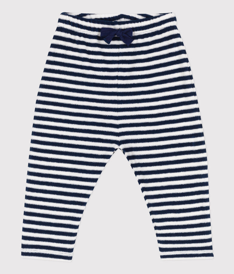 Baby-Hose aus gestreiftem Frottee blau/weiss