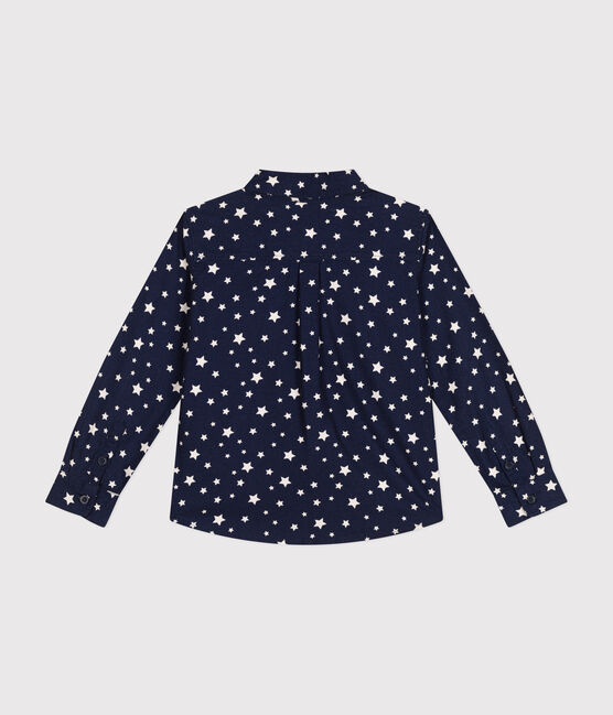Kinder-Hemd aus Flanell für Jungen blau MEDIEVAL/weiss MARSHMALLOW
