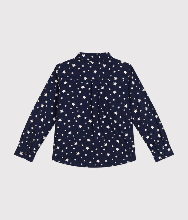 Kinder-Hemd aus Flanell f&uuml;r Jungen blau/weiss