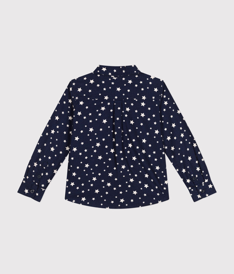 Kinder-Hemd aus Flanell f&uuml;r Jungen blau/weiss