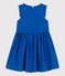 Ärmelloses Kinder-Kleid aus einfarbigem Leinen blau PORCELANA