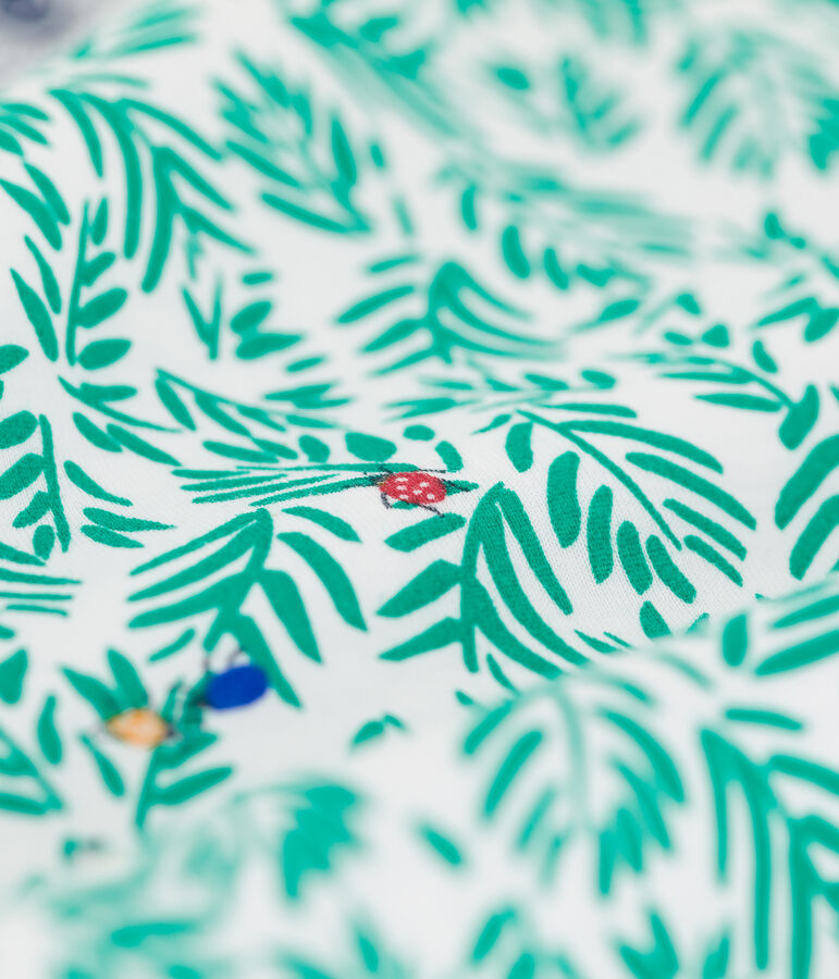 Kinder-Kurzpyjama aus Baumwolle mit Pflanzen-Print f&uuml;r Jungen weiss/vielfarbig