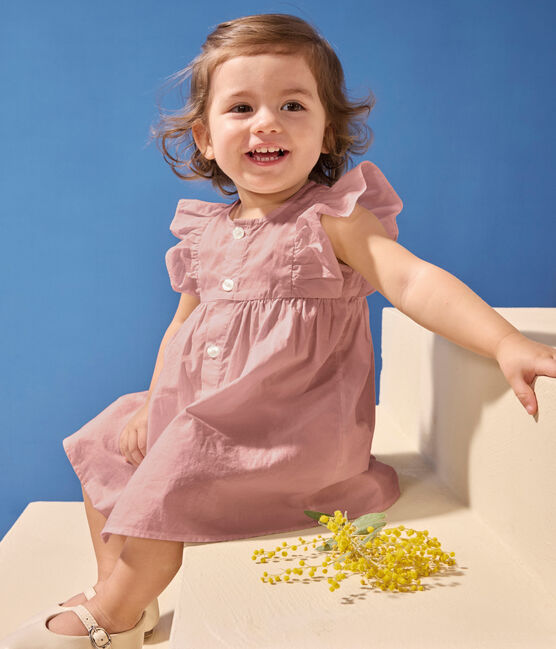 Schlichtes Babykleid und Pumphose aus Baumwolle rosa CHARME