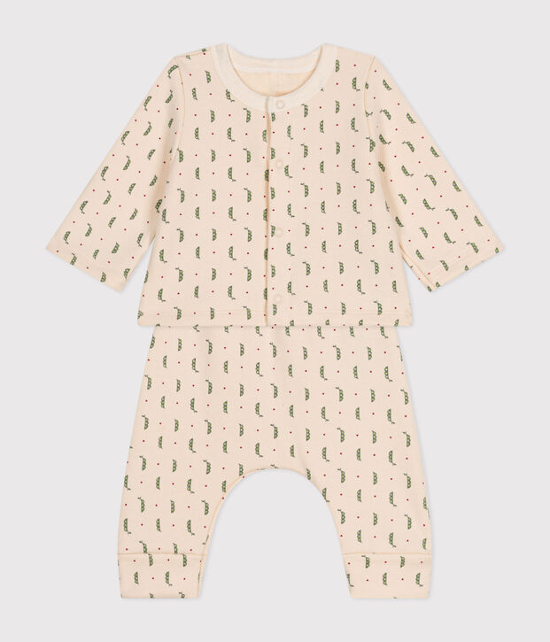 2-teiliges Babyset aus Molton naturfarben/vielfarbig