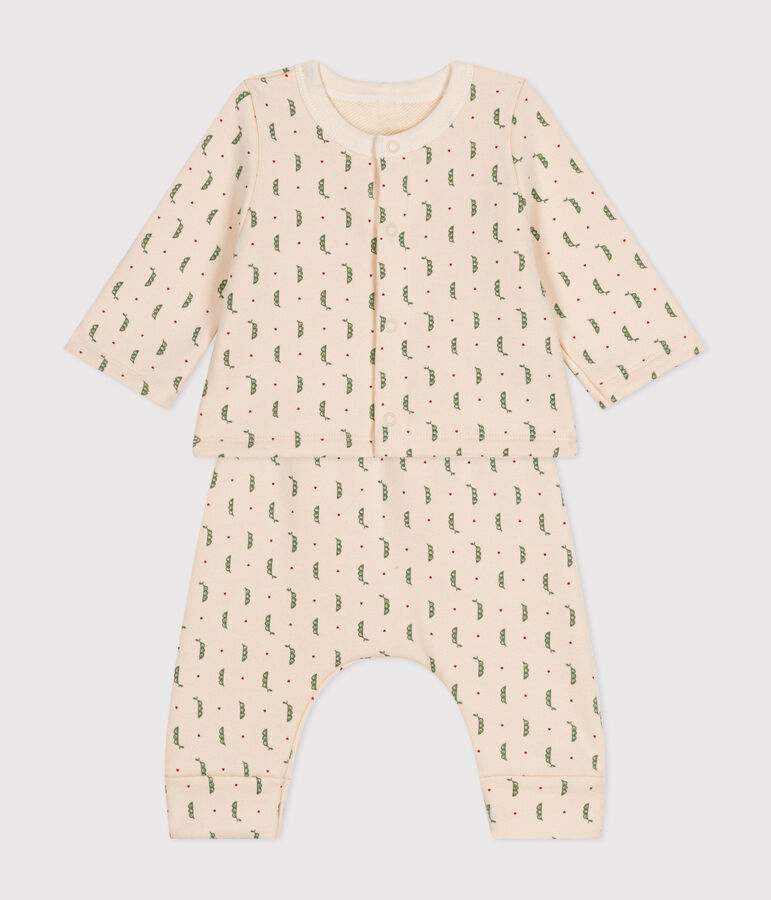 2-teiliges Babyset aus Molton naturfarben/vielfarbig