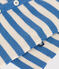 Gestreifter Baby-Overall aus Woll- und Baumwollstrick blau BEACH/ AVALANCHE