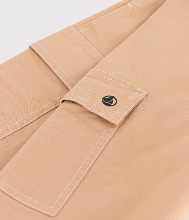 Kinder-Cargohose aus Sergestoff beige