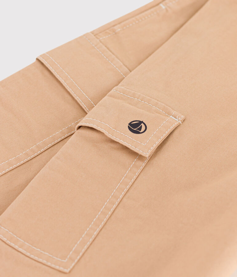 Kinder-Cargohose aus Sergestoff beige TRENCH