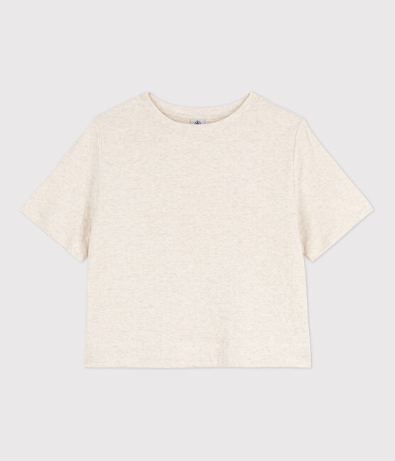 Damen-T-Shirt LE BOXY aus Baumwolle beige MONTELIMAR CHINE