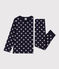 Kinderpyjama aus Doppeljersey mit Sternmotiv blau SMOKING/weiss MARSHMALLOW