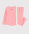 Pyjama aus Baumwolle mit Milleraies-Streifen rosa PEACHY/weiss MARSHMALLOW