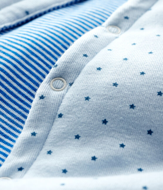 Ärmellose, wendbare Baby-Jacke in Blau aus wattiertem Rippstrick für Jungen blau FRAICHEUR/weiss MULTICO