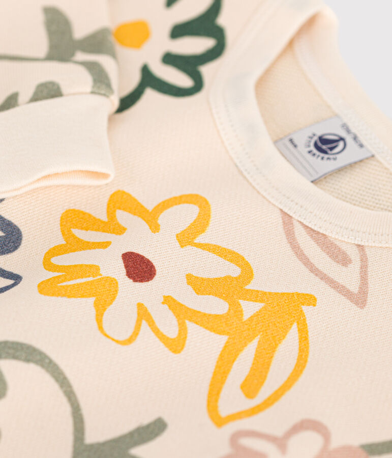 Baby-Sweatshirt aus Molton naturfarben/vielfarbig