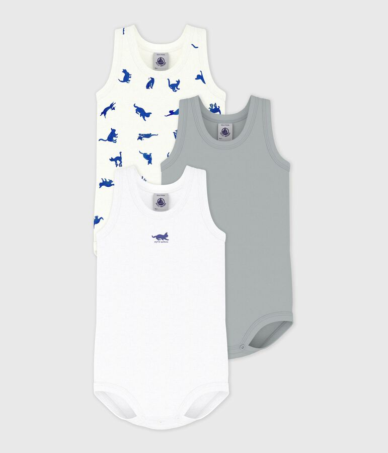 Set &auml;rmellose Baby-Bodys aus Baumwolle mit Katzenmotiv vielfarbig