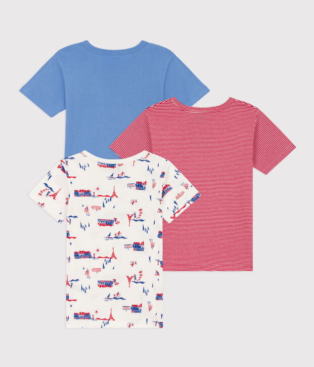 3er-Set kurz&auml;rmelige Baumwoll-T-Shirts Paris f&uuml;r Jungen vielfarbig