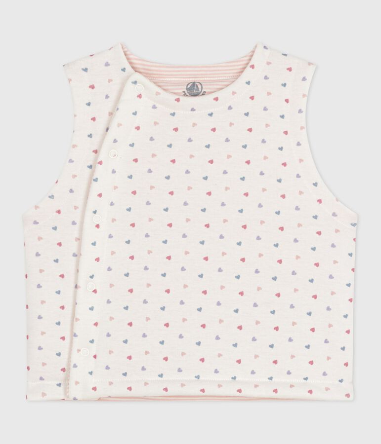 Wendbare Baby-Weste aus bedruckter Baumwolle weiss/vielfarbig