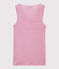 Damen-Top aus irisierendem Leinen rosa BABYLONE/grau ARGENT