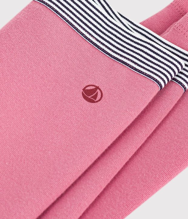 Kinder-Leggings aus einfarbiger Baumwolle rosa