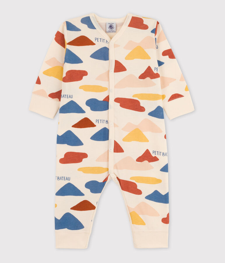 Fu&szlig;loser Baby-Strampler aus Baumwolle naturfarben/vielfarbig