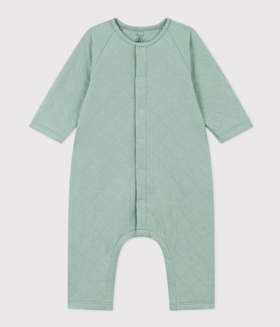 Langer Baby-Overall aus gestepptem Doppeljersey grün PAUL