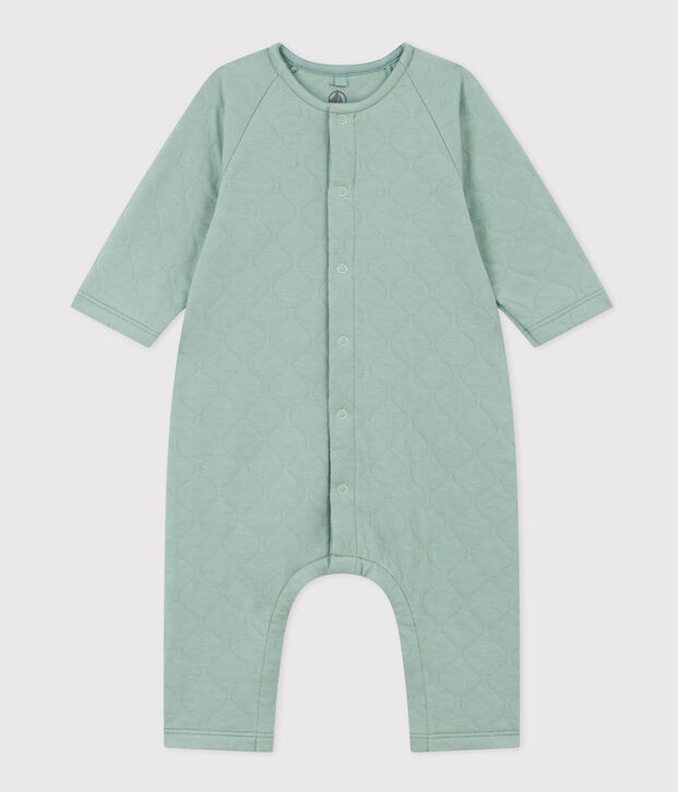 Langer Baby-Overall aus gestepptem Doppeljersey gr&uuml;n