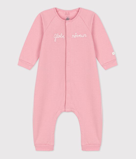 Baby-Overall aus Bio-Baumwoll-Molton rosa CHARME