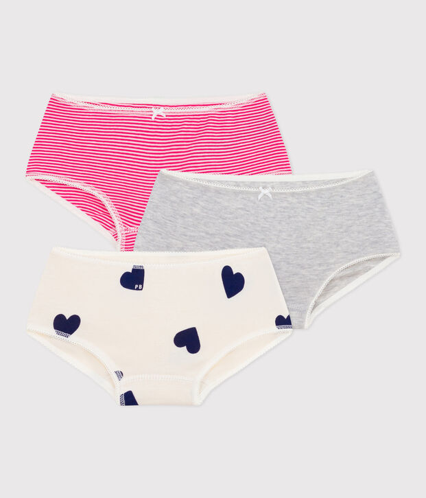 Set Kinder-Shortys aus Baumwolle mit Herzmotiv vielfarbig