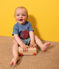 Kurzärmeliges Baby-T-Shirt aus Jersey mit Motiv blau LAVIS